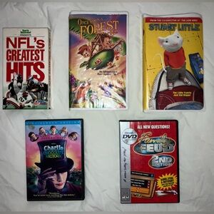 Family Friendly Films VHS / DVDs Football, Cartoons, Animation, and Games